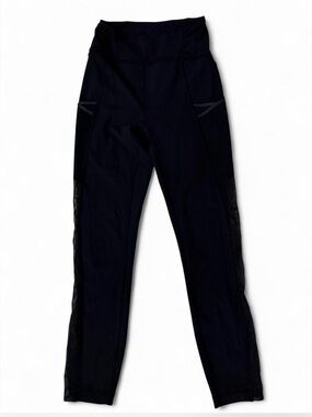 lululemon athletica Black High-Rise Leggings with Side Mesh Insets